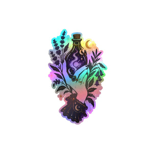 Mystical potion botanical kiss-cut vinyl decal - home decor decals