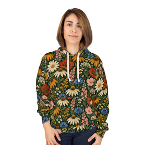 Floral wildflower garden pullover hoodie - hoodies
