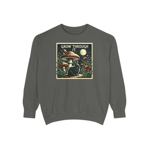 Grow through it mushroom sweatshirt - sweatshirts