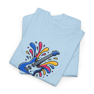 Musical instrument, with splashes of color, Unisex Heavy Cotton Tee