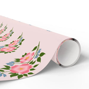 Vintage pink floral wrapping paper