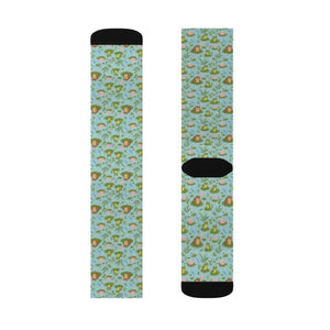 Frog Pond Pattern Socks — Cute Novelty Sublimation Crew Socks