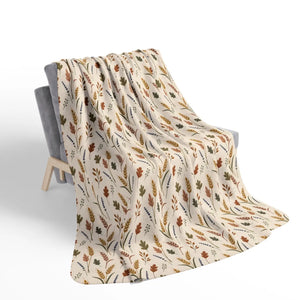 Autumn Leaves Sherpa Blanket — Cozy Fall Fleece Throw