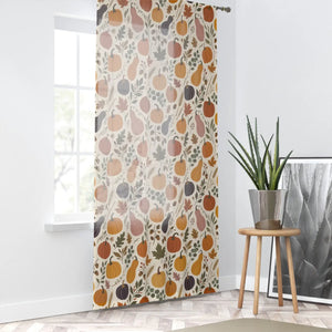 Gourd motif detail on a lightweight DipaliZ polyester window panel