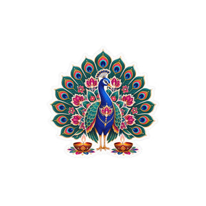 Peacock mandala kiss-cut vinyl decal - home decor decals