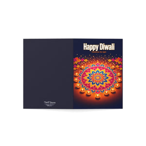 Personalized, Diwali Greeting Card – 'Happy Diwali' Rangoli & Diyas (Single or Bulk Pack)