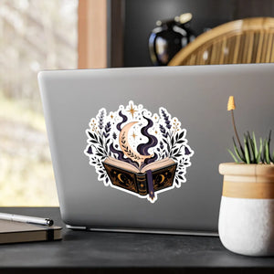 Mystical open book kiss-cut vinyl decal - home decor decals