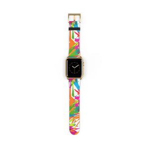 Color splash watch band, vibrant paint-splatter apple strap - bands