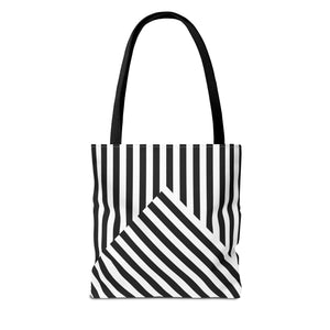 Black striped, AOP Tote Bag