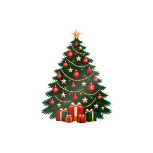 Christmas tree kiss-cut vinyl decal - home decor decals