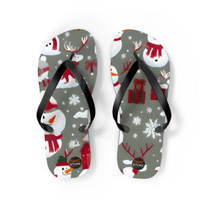 Christmas snowman and decoration, Unisex Flip-Flops