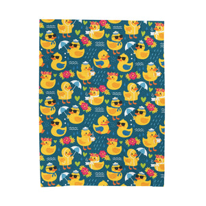 Rubber Duck Swim Velveteen Plush Blanket — Cozy Baby & Kids Throw