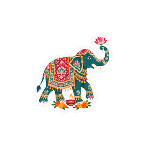 Decorative indian elephant kiss-cut vinyl decal - home decor decals