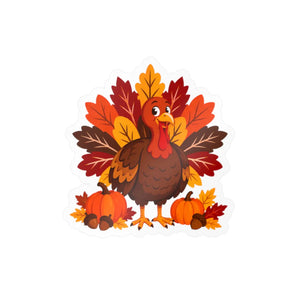 Thanksgiving turkey kiss-cut vinyl decal - home decor decals