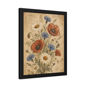 Framed paper poster – vintage wildflower botanical floral wall art - posters