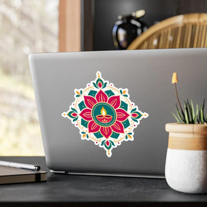 Diya mandala kiss-cut vinyl decal - home decor decals