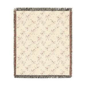 Woven Blanket — Reversible Cozy Throw with Neutral Floral & Speckled Night Sides