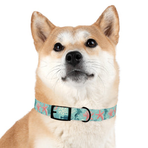 Sea Life Dog Collar — Aqua Fish & Coral Pattern for Pets