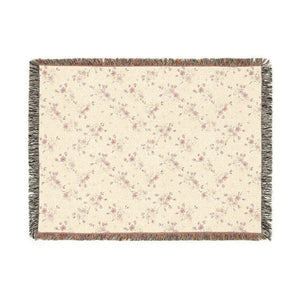 Woven Blanket — Reversible Cozy Throw with Neutral Floral & Speckled Night Sides