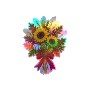 Autumn sunflower bouquet kiss-cut vinyl decal - home decor decals