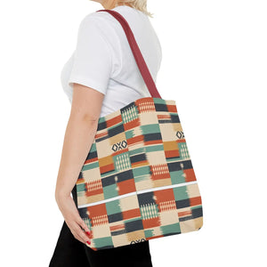 Aztec Patchwork Tote Bag – Boho Geometric All-Over Print Tote