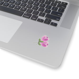 Ppink flower, Kiss-Cut Stickers