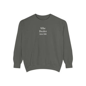 Personalized, Vibe Dealer Garment-Dyed Sweatshirt — Soft Vintage Blue Crewneck