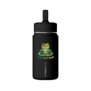 DipaliZ frog water bottle showing a sample name printed beside the artwork