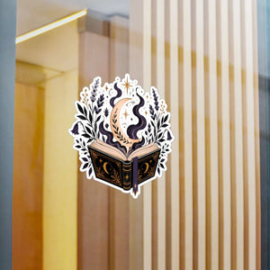 Mystical open book kiss-cut vinyl decal - home decor decals
