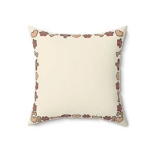 Personalized Dog Photo Pillow — Custom Pet Name "ZEUS" Square Throw Pillow, Cute Heart & Paw Border
