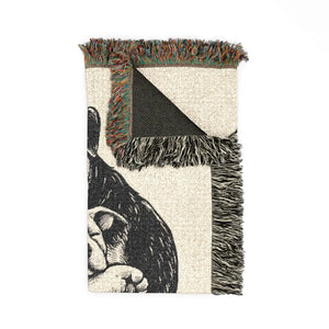 Personalized, Cozy Dog Lovers Woven Blanket - Adorable Puppy Design for Home Decor