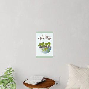Save Earth Wall Decal – Eco-Friendly Globe Illustration for Home & Classroom