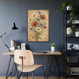 Framed paper poster – vintage wildflower botanical floral wall art - posters