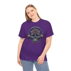 Skull with headphones, Unisex Heavy Cotton Tee