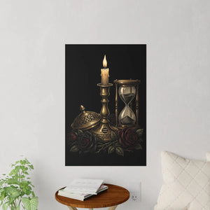DipaliZ Victorian hourglass wall decal with candlelight and roses