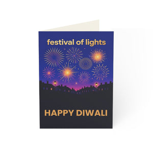 Personalized, Happy Diwali Greeting Card — Festival of Lights Fireworks Design