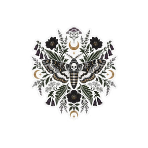 Gothic death’s head moth kiss-cut vinyl decal - home decor decals