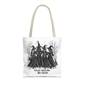 Witch Sisters Tote — “Girls Will Be Girls” Halloween Tote Bag