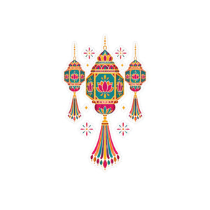 Colorful diwali lantern kiss-cut vinyl decal - home decor decals