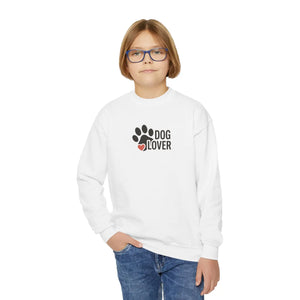 Youth 'Dog Lover' Crewneck Sweatshirt - Paw Print Heart Design