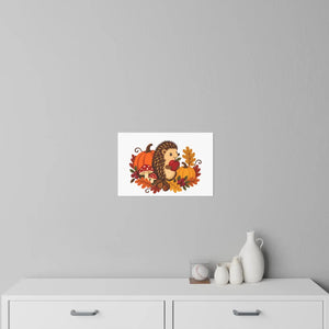 Autumn hedgehog wall decals