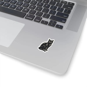 Mystic Black Cat Sticker — Kiss-Cut Moon Phase Cat Decal