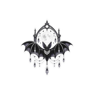 Gothic bat moon kiss-cut vinyl decal - home decor decals