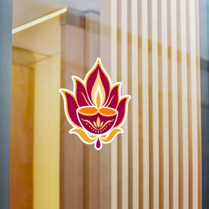 Lotus diya kiss-cut vinyl decal - home decor decals