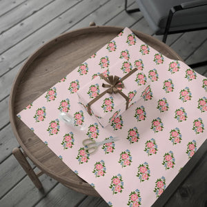Vintage pink floral wrapping paper