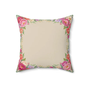 Floral Photo Pillow – Personalized Square Decorative Throw Pillow