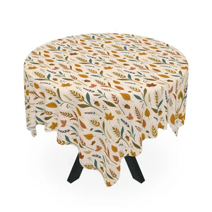 Lightweight polyester tablecloth by DipaliZ draped on a square table