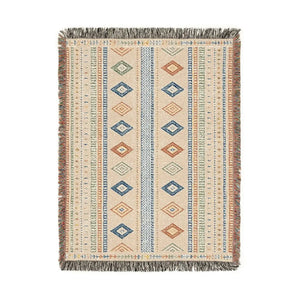 Fringe and border detail of the DipaliZ boho southwestern blanket