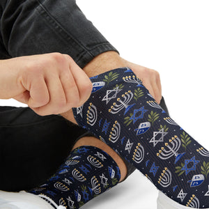 Hanukkah Menorah Pattern Socks