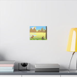 A scenery with a Squirrel and a Deer , Matte Canvas, Stretched, 0.75"